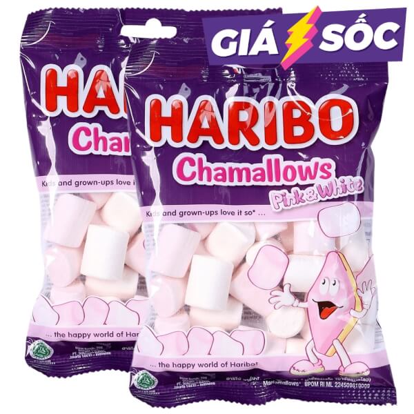 Kẹo xốp Haribo Chamallows Pink & White 70g