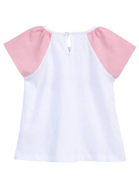 Bộ thun bé gái ngắn CF G0520017 (2Y,Trắng)