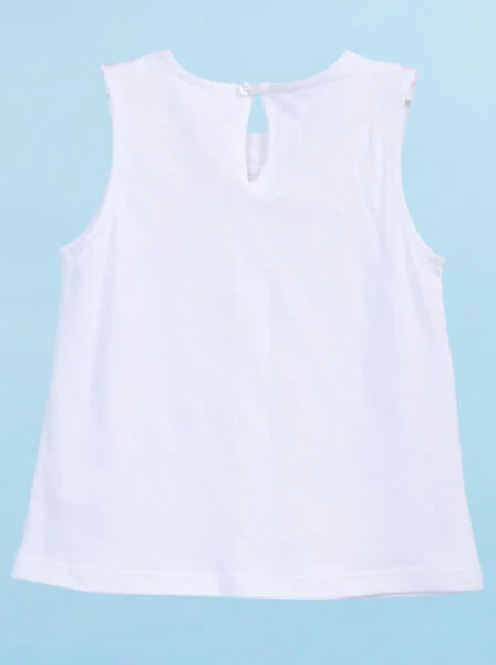 Bộ thun bé gái ngắn CF G0520016 (9M,Trắng)