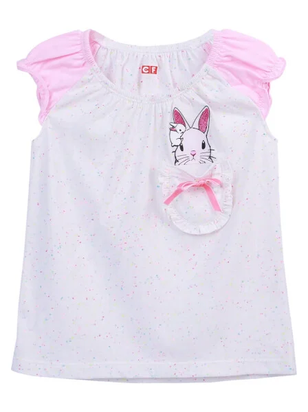 Áo thun bé gái tay ngắn CF G0320031 Trắng