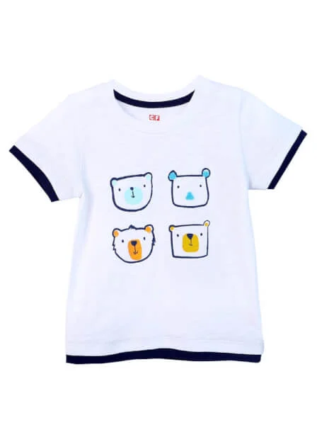 Áo thun bé trai tay ngắn CF B0420045 (9M,Trắng)