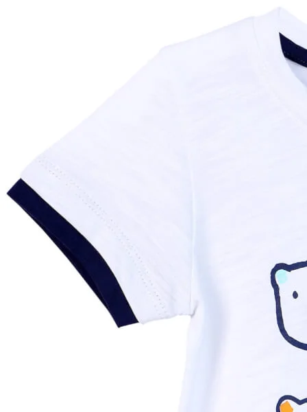 Áo thun bé trai tay ngắn CF B0420045 (9M,Trắng)