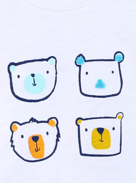 Áo thun bé trai tay ngắn CF B0420045 (9M,Trắng)