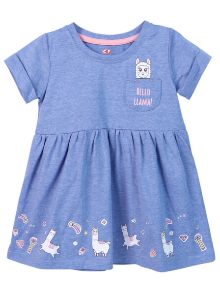 Đầm thun bé gái CF G0420049 (9M,Xanh)