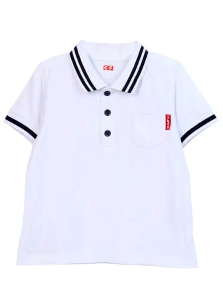 Áo polo bé trai CF B0320007 (4Y,Trắng)