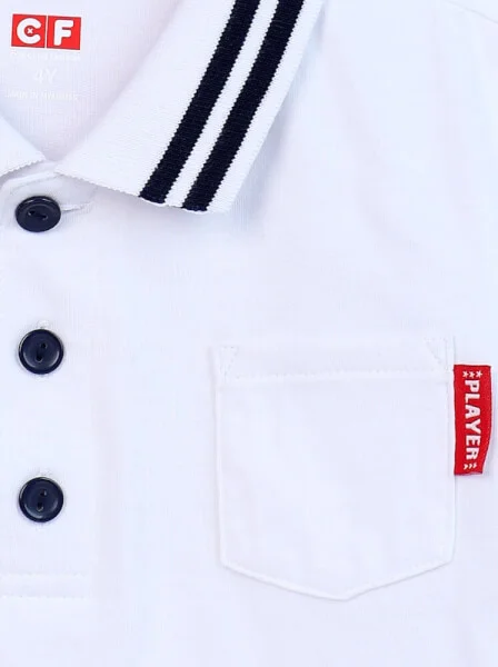 Áo polo bé trai CF B0320007 (4Y,Trắng)