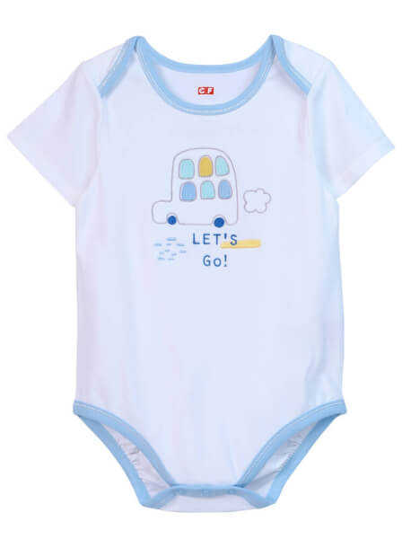 Body bé trai tam giác CF B0420026 (6M/9M/12M,Trắng)