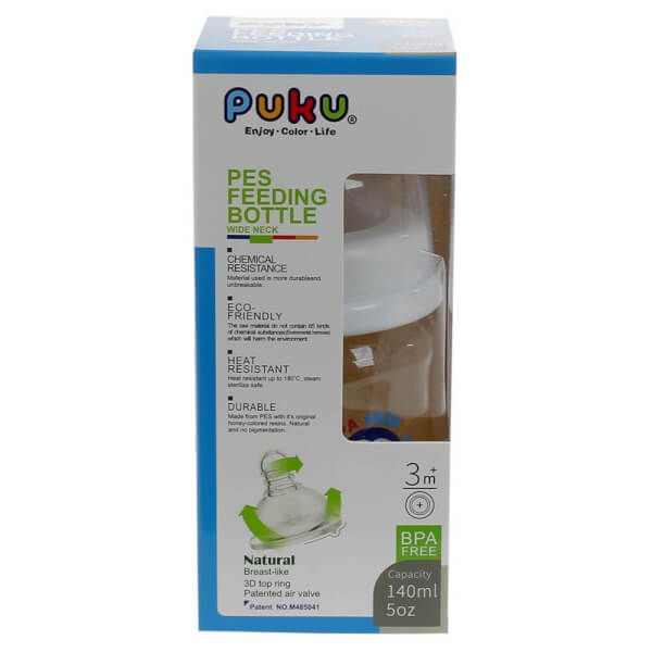 Combo 2 Bình sữa PUKU nhựa PES cổ rộng 140ml P10810