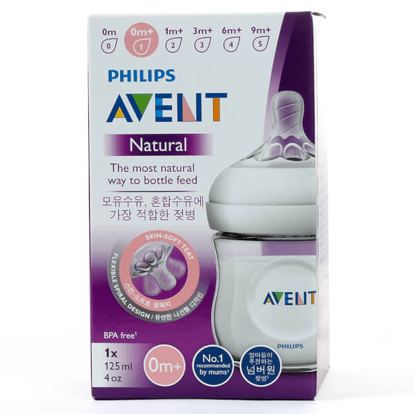 Combo 2 Bình sữa Philips Avent Natural nhựa PP BPA Free cổ rộng mô phỏng tự nhiên 125ml (SCF690/13)