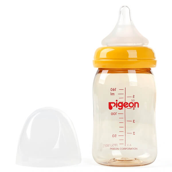 Combo 1 Gối memory foam chống trào ngược và cho bé bú ConCung Good (Xanh) và 1 Bình sữa Pigeon nhựa PPSU cổ rộng 160ml (Vàng)