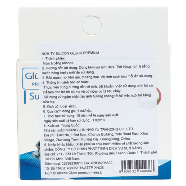 Combo 2 Núm ty silicone Gluck premium (size +)