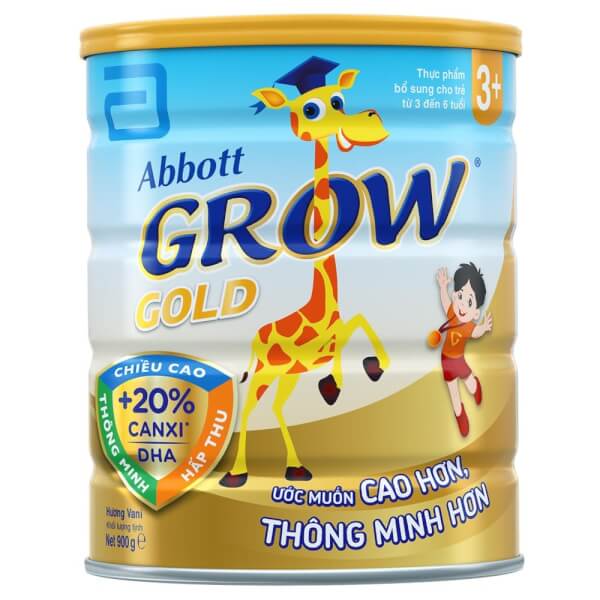 Sữa Abbott Grow Gold 3+ 900g hương Vani (3-6 tuổi)