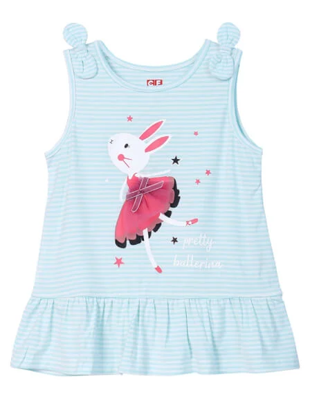 Áo thun bé gái sát nách CF G0320048 (2Y,Xanh)