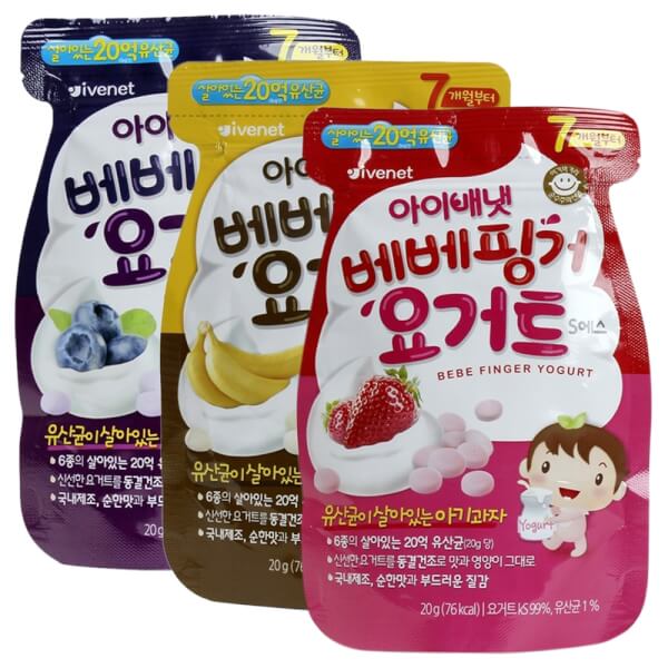 Combo 3 Snack sữa chua sấy khô Ivenet Bebe 3 vị