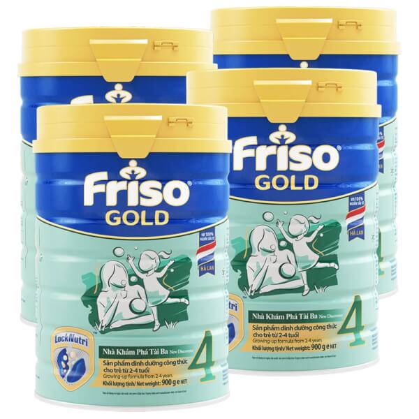 Combo 4 lon Sữa Friso Gold số 4 900g (2-4 tuổi)
