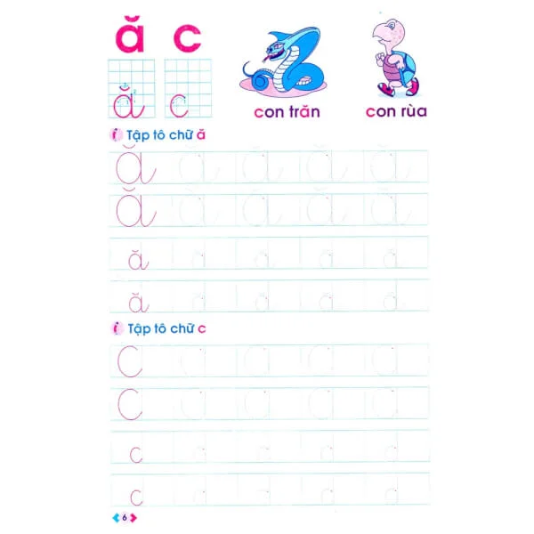 Tập tô chữ mẫu giáo dành cho trẻ 5-6 tuổi