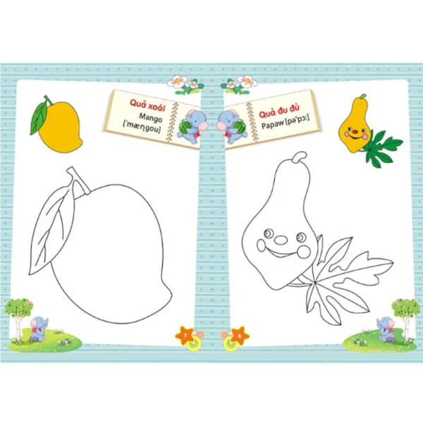 Tập tô màu mẫu giáo - Chủ đề Quả B7.5