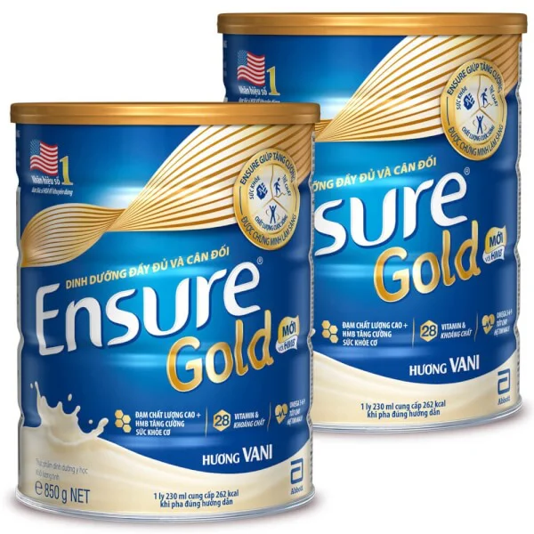 Combo 2 lon Thực phẩm dinh dưỡng y học Ensure Gold 850g hương Vani