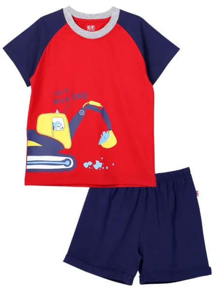 Bộ thun bé trai ngắn CF B0420039 Đỏ