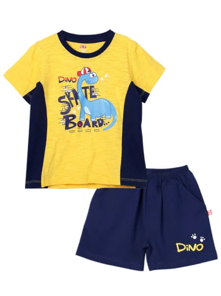 Bộ thun bé trai ngắn CF B0420038 Vàng