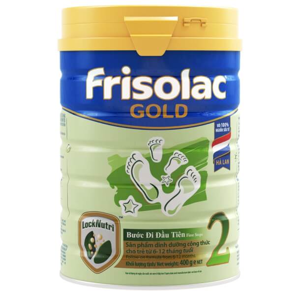 Combo 2 lon Sữa Frisolac Gold số 2 400g (6-12 tháng)