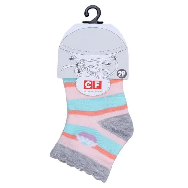 Cặp 2 đôi vớ bé gái Bamboo CF I0120016 (1-2Y,Nhiều màu)