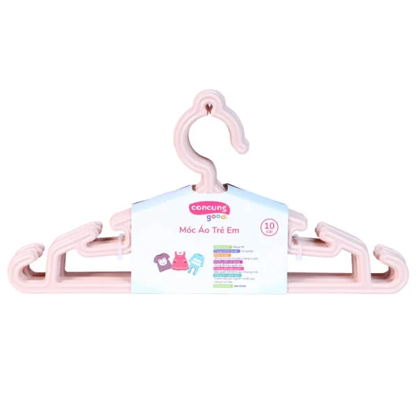 Móc áo mỏng trẻ em ConCung Good 185 - Màu hồng (10 cái/lốc)