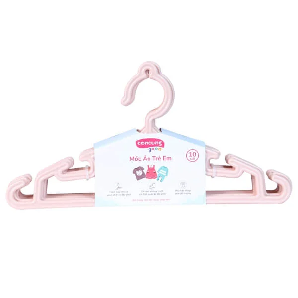 Móc áo mỏng trẻ em ConCung Good 185 - Màu hồng (10 cái/lốc)
