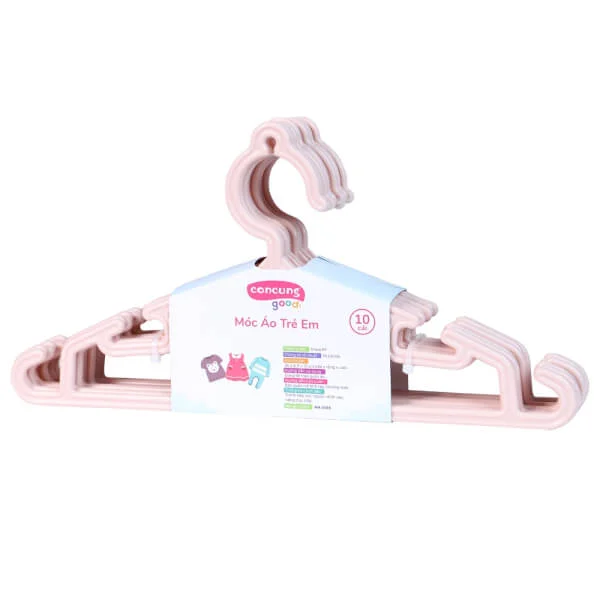 Móc áo mỏng trẻ em ConCung Good 185 - Màu hồng (10 cái/lốc)