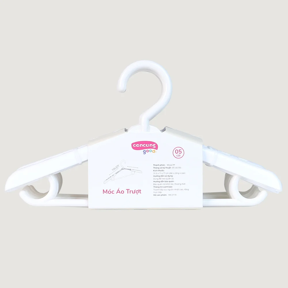 Móc áo trượt ConCung Good 178 - Màu trắng (5 cái/lốc)
