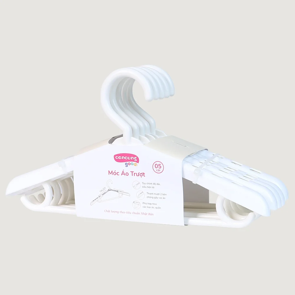 Móc áo trượt ConCung Good 178 - Màu trắng (5 cái/lốc)