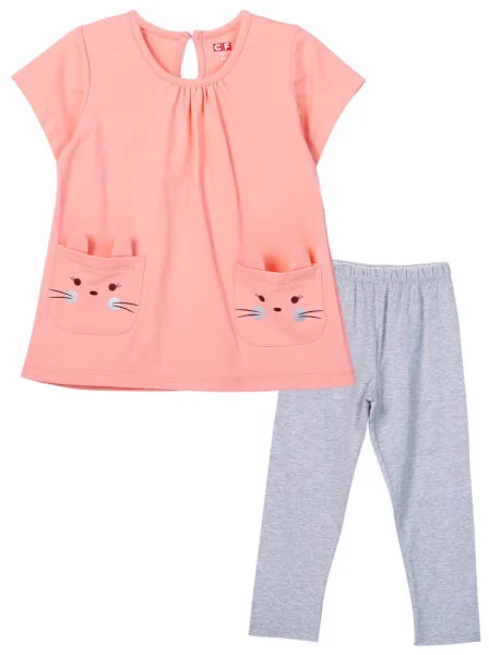 Bộ thun bé gái dài CF G0620010 Hồng