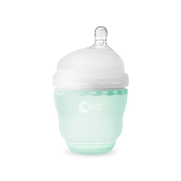 Bình sữa Olababy silicone cổ rộng 120ml (Xanh lá)