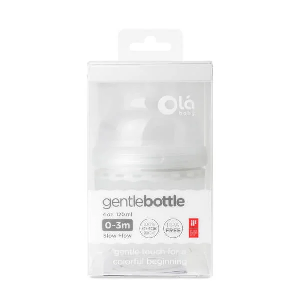 Bình sữa Olababy silicone cổ rộng 120ml (Trắng)