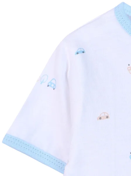 Cặp áo sơ sinh cài giữa tay ngắn CF I0420009 (Xanh dương)