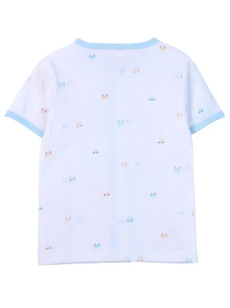 Cặp áo sơ sinh cài giữa tay ngắn CF I0420009 (Xanh dương)