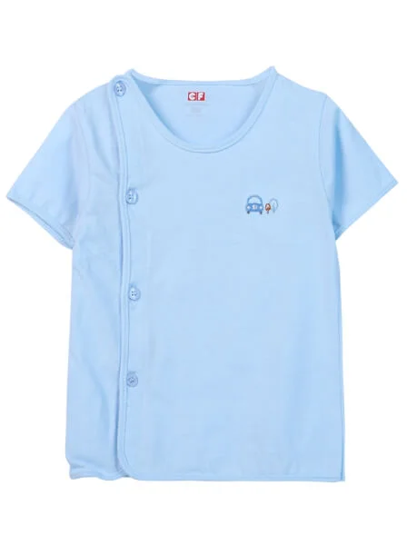 Cặp áo sơ sinh cài chéo tay ngắn CF I0420009 (Xanh dương)