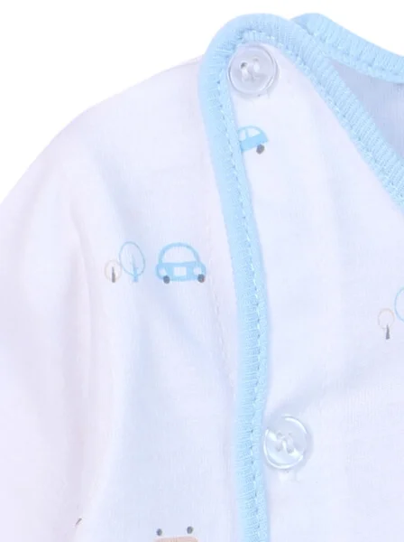 Cặp áo sơ sinh cài chéo tay ngắn CF I0420009 (Xanh dương)