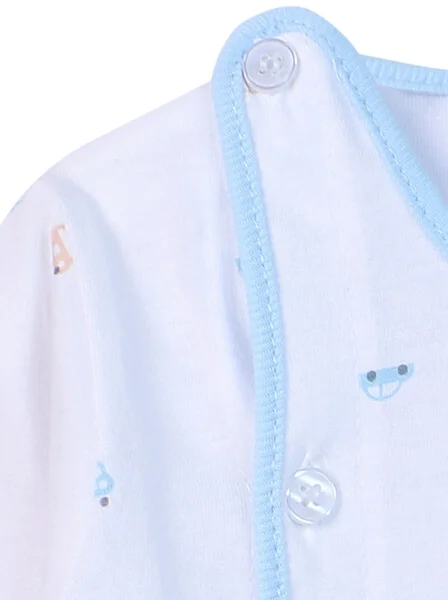 Cặp áo sơ sinh cài chéo tay dài CF I0420009 (Xanh dương)