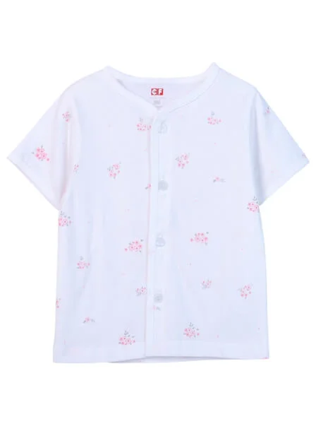 Cặp áo sơ sinh cài giữa tay ngắn CF I0420006 (Hồng)