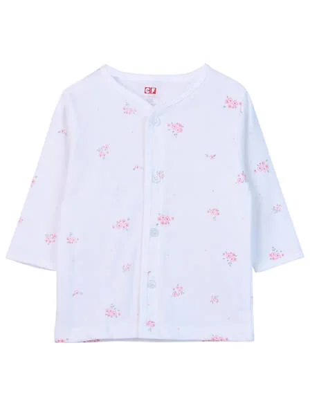 Cặp áo sơ sinh cài giữa tay dài CF I0420006 (Hồng)