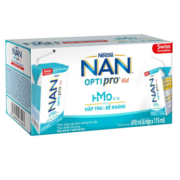 Sữa dinh dưỡng pha sẵn Nestlé NAN OPTIPRO Kid 115ml (lốc 6 hộp)