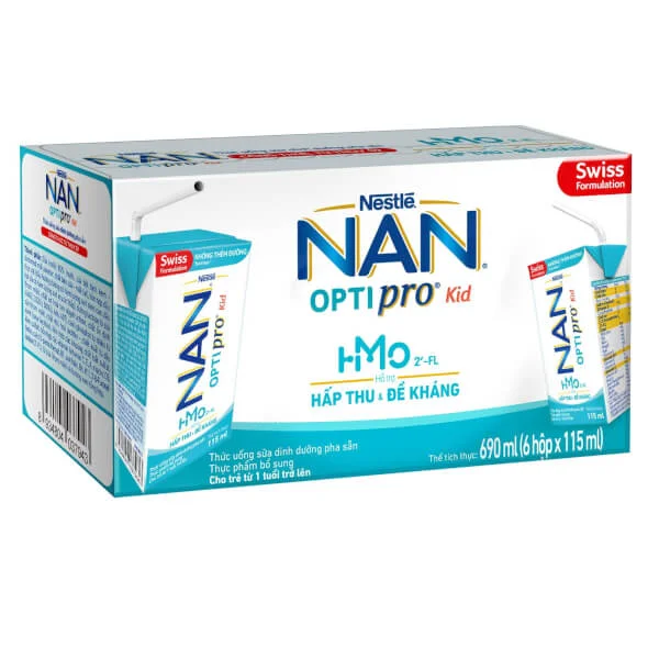 Sữa dinh dưỡng pha sẵn Nestlé NAN OPTIPRO Kid 115ml (lốc 6 hộp)