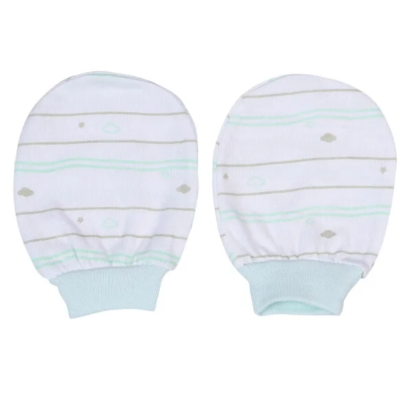 Bộ nón bao tay chân sơ sinh bo CF I129013 (NB,Xanh ngọc)