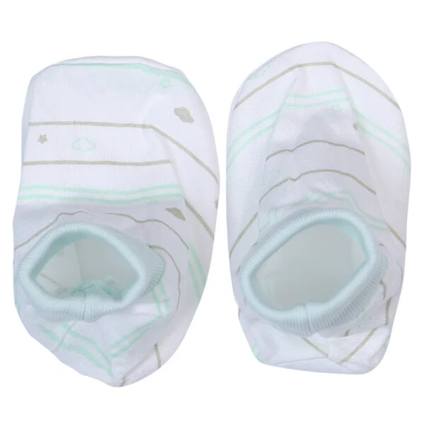 Bộ nón bao tay chân sơ sinh bo CF I129013 (NB,Xanh ngọc)