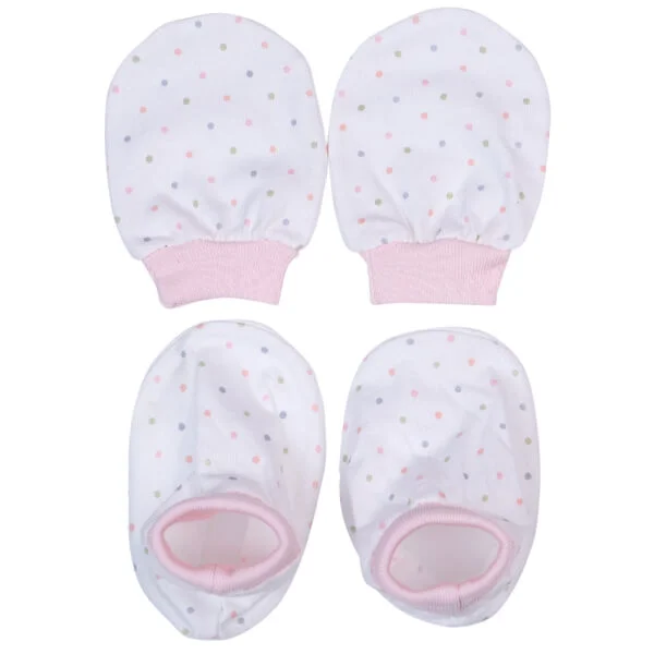 Bộ nón bao tay chân sơ sinh bo CF I129013 (NB,Hồng)