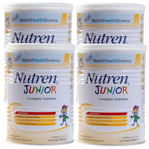 Combo 4 lon Thực phẩm dinh dưỡng y học Nutren JUNIOR 400g (1-10 tuổi)