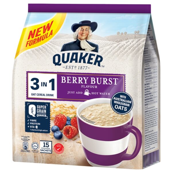 Thức uống yến mạch Quaker 3in1 – Vị Berry Burst