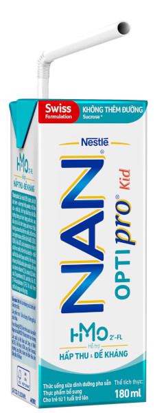 Combo 2 Sữa dinh dưỡng pha sẵn Nestlé NAN OPTIPRO Kid 180ml (Lốc 4 hộp)
