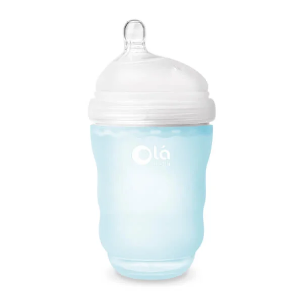 Combo 2 Bình sữa Olababy silicone cổ rộng 240ml (Xanh dương)